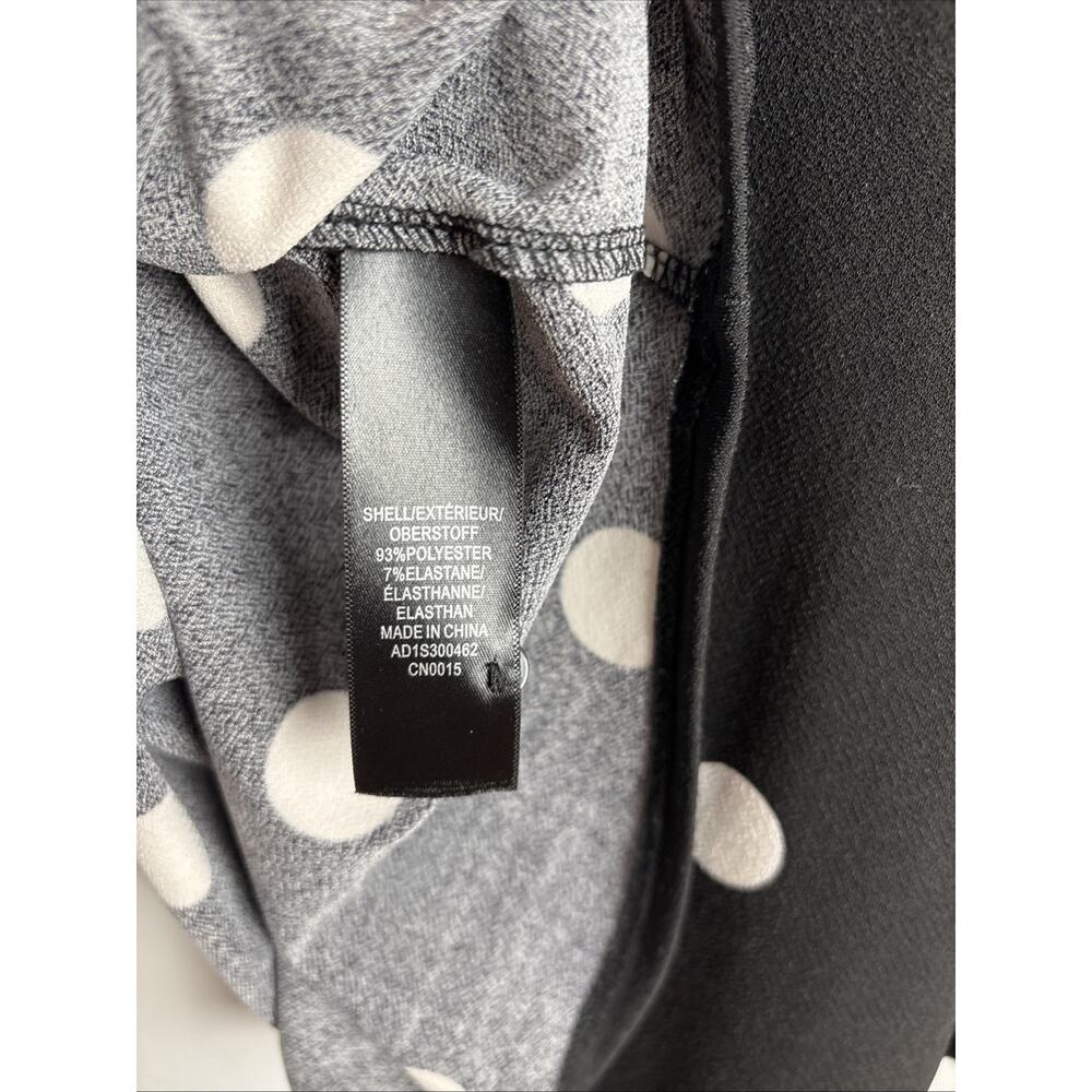 Adrianna Papell Women’s Large Black Polka Dot Blouse 3/4 Sleeve Career Flowy NEW - Picture 14 of 15